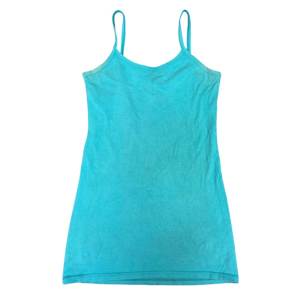 BKE Core Extra Long Camisole Turquoise Blue V-Neck Spaghetti Strap Tank Top M